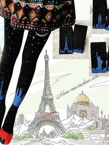 world landmarks stockings