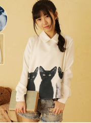 feline friends blouse