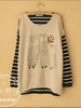 Clearance - owl family striped top