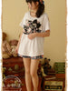 floral feline shirt
