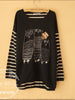 Clearance - owl family striped top