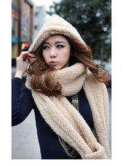 Clearance - beige color hat & mitten set