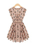 Clearance - snow deer bowknot dress in beige