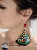 butterfly embroidery earrings