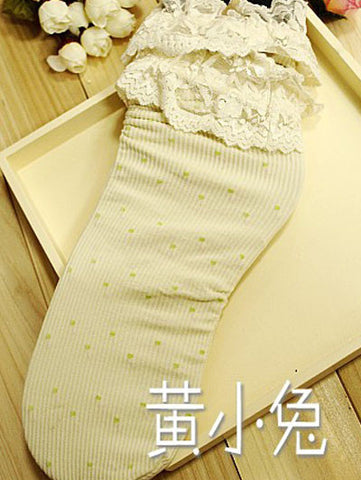 lace trim polka dot socks
