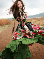mongolian odval patched dress