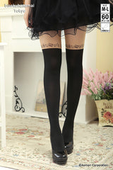 Clearance - Music note fake high-thigh stocking