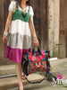summer blooming embroidered messenger bag